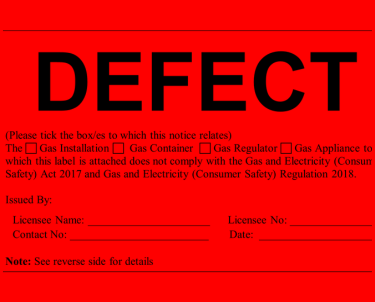 Electrical Defect Notice